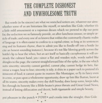 An article with the chapter head of "The Complete Dishonest and Unwholesome Truth."