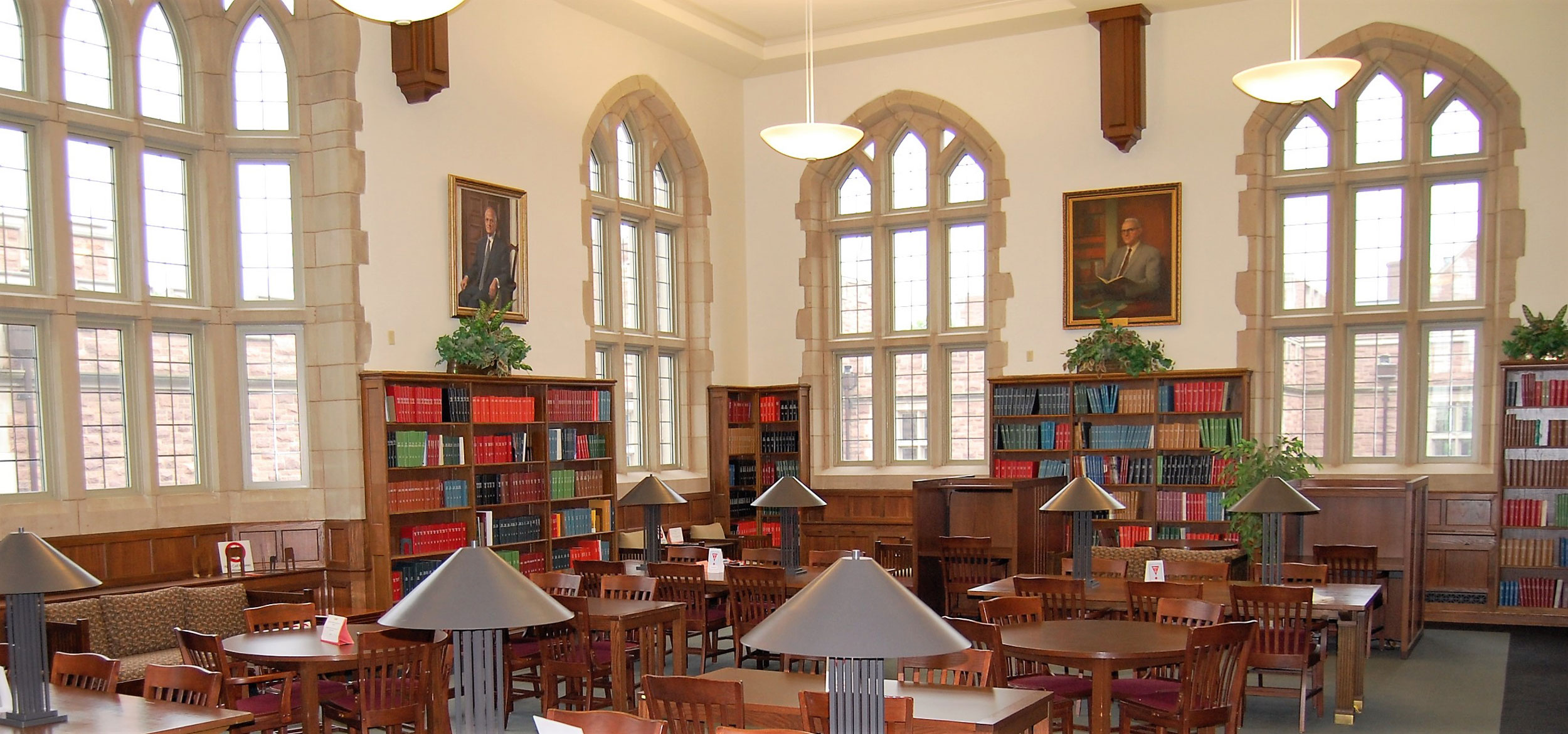 An interior photograph of the Brown School Library.