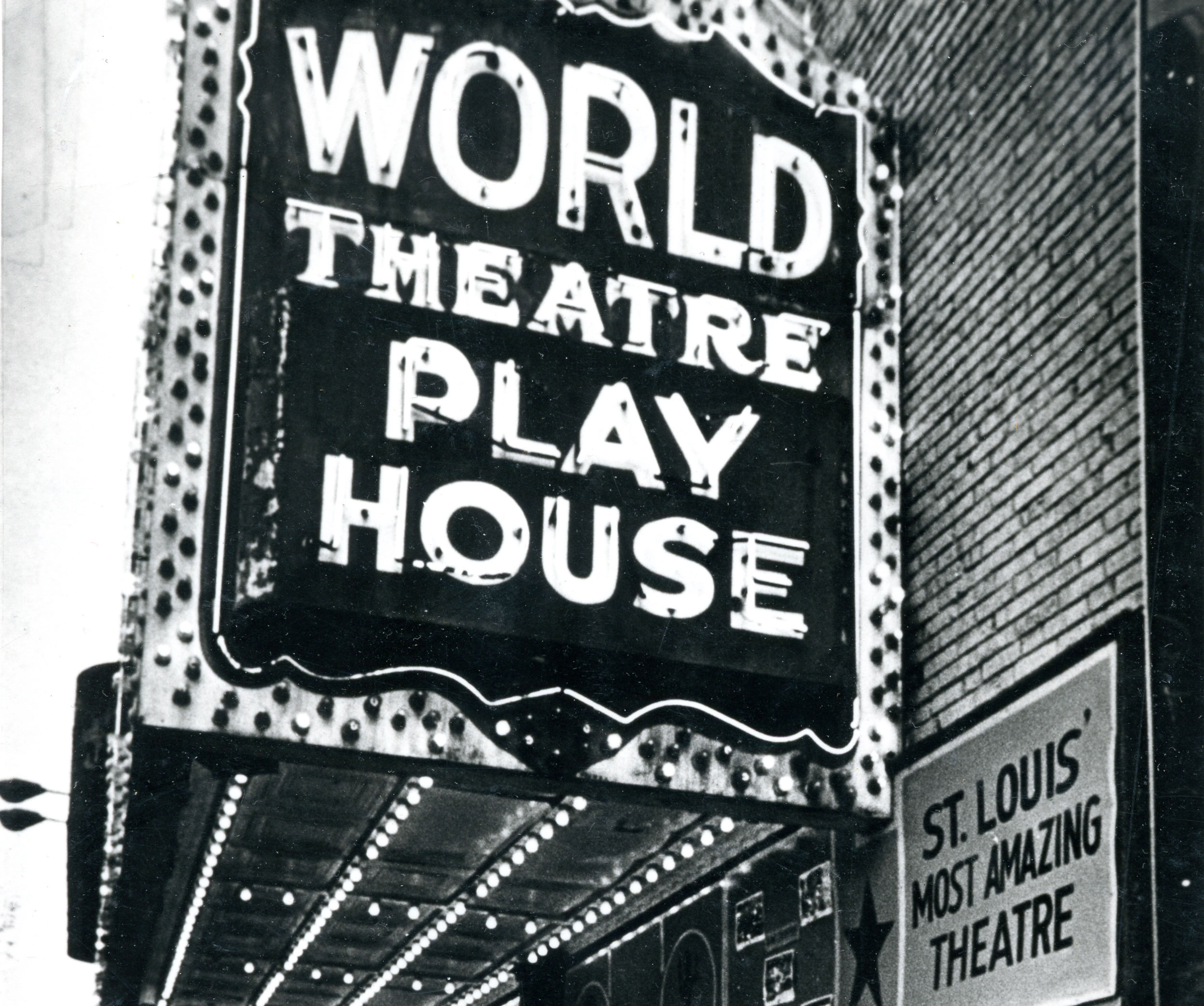 The outside of the World Theatre Play House in St. Louis.