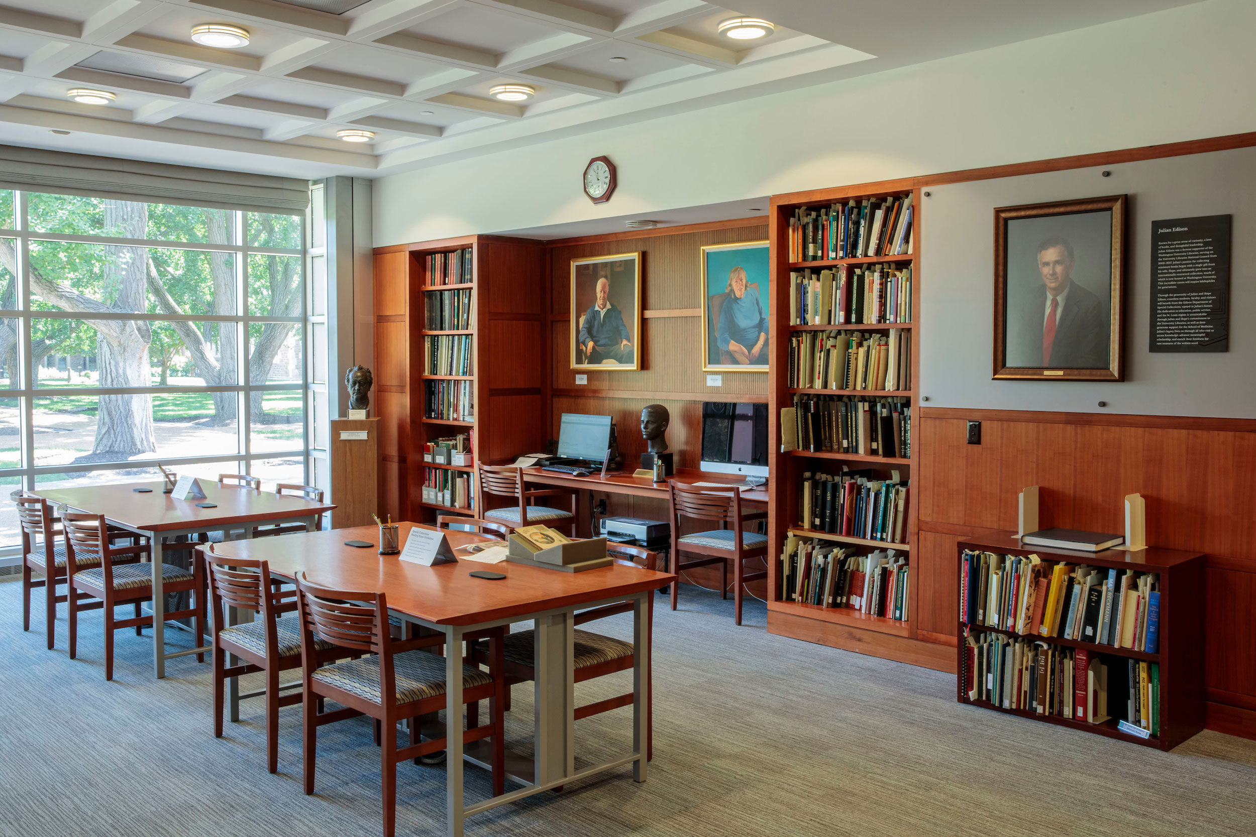 An interior photo of the Special Collections Reading Room.