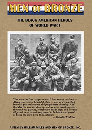 Cover art for Men of Bronze depicting a group photo of the Harlem Hellfighters. 