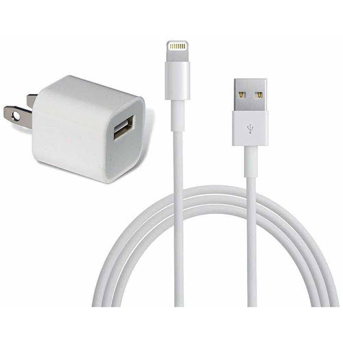 An image example of an iPhone Lightning charger available for use behind the Help Desk on Olin Library Level 1.