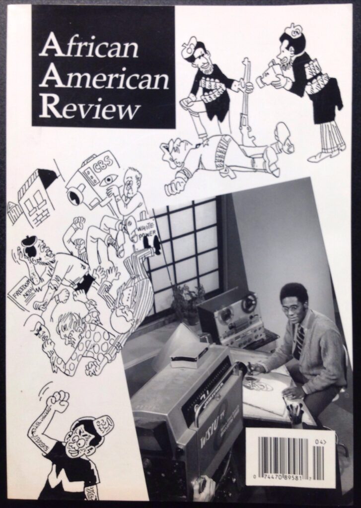 The cover features a photo of Charles Johnson at a drawing table along with characters from his artwork.