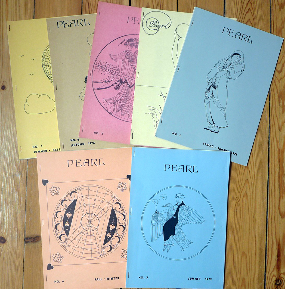 The first seven issues of Pearl were released between 1976-1979. All have simple, line-drawn covers and are stapled together.
