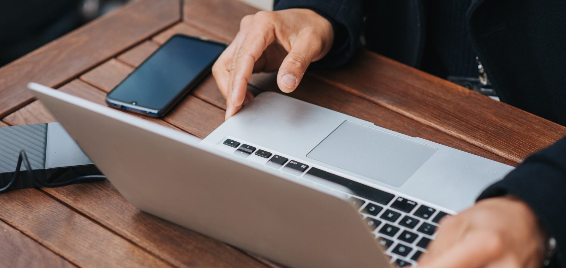 Stock image of a person using a computer.