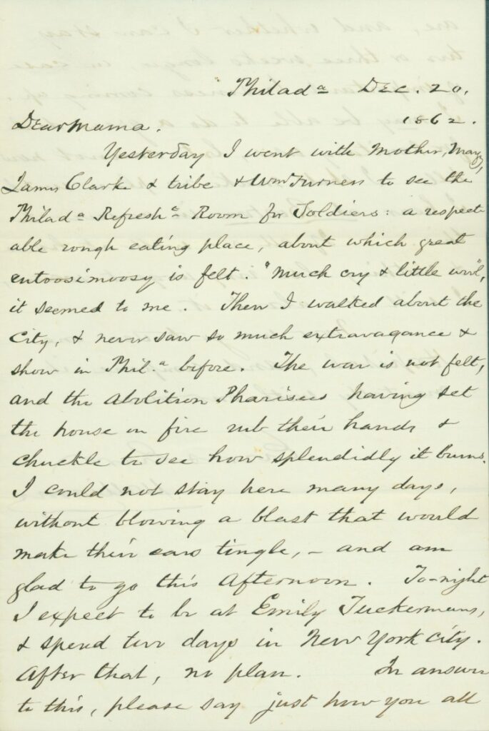 First page of a handwritten letter dated 20 December. The transcript follows.