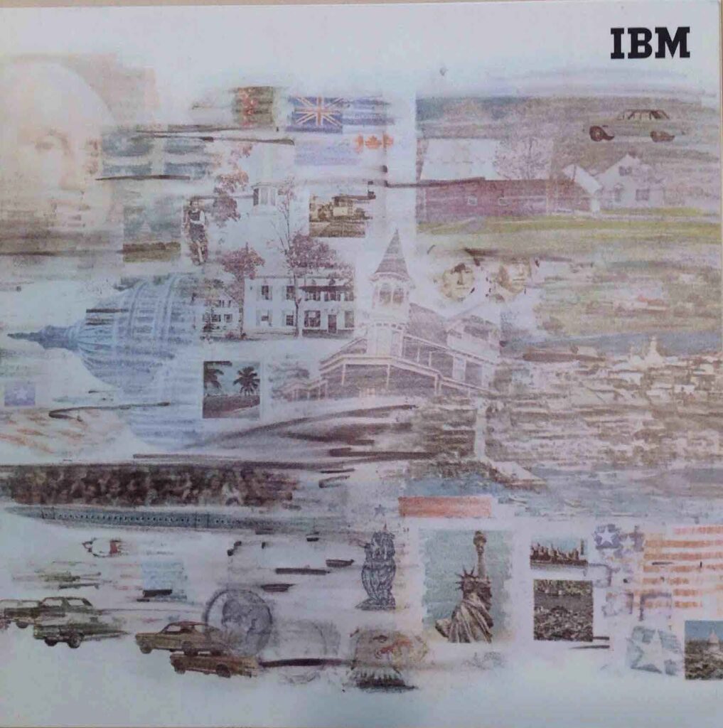 1969 brochure for IBM company illustrated by Cliff Condack. From D.B. Dowd Graphic History Library