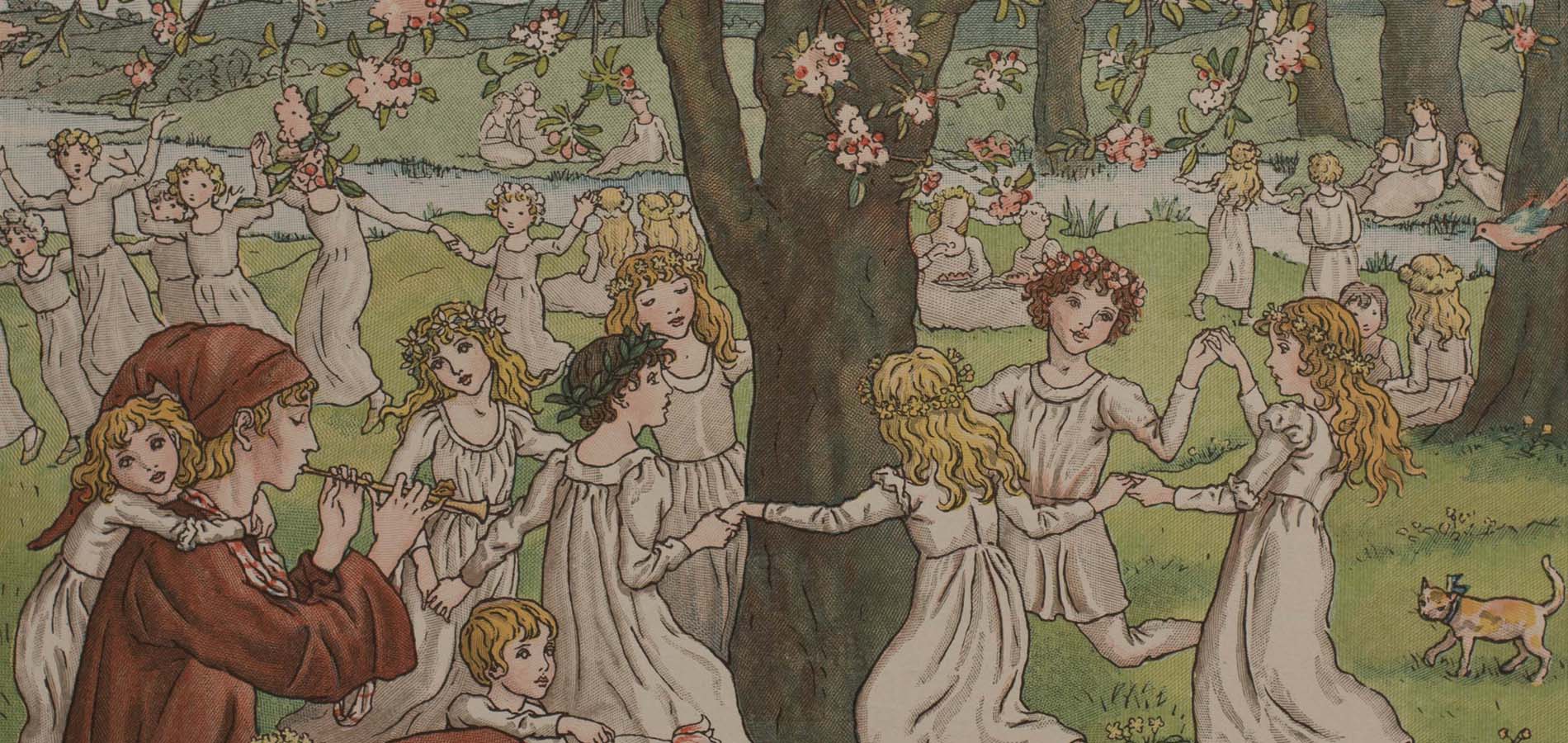 An illustration of the Pied Piper from a Browning title within the Henrietta Hoschschild Children's Collection.