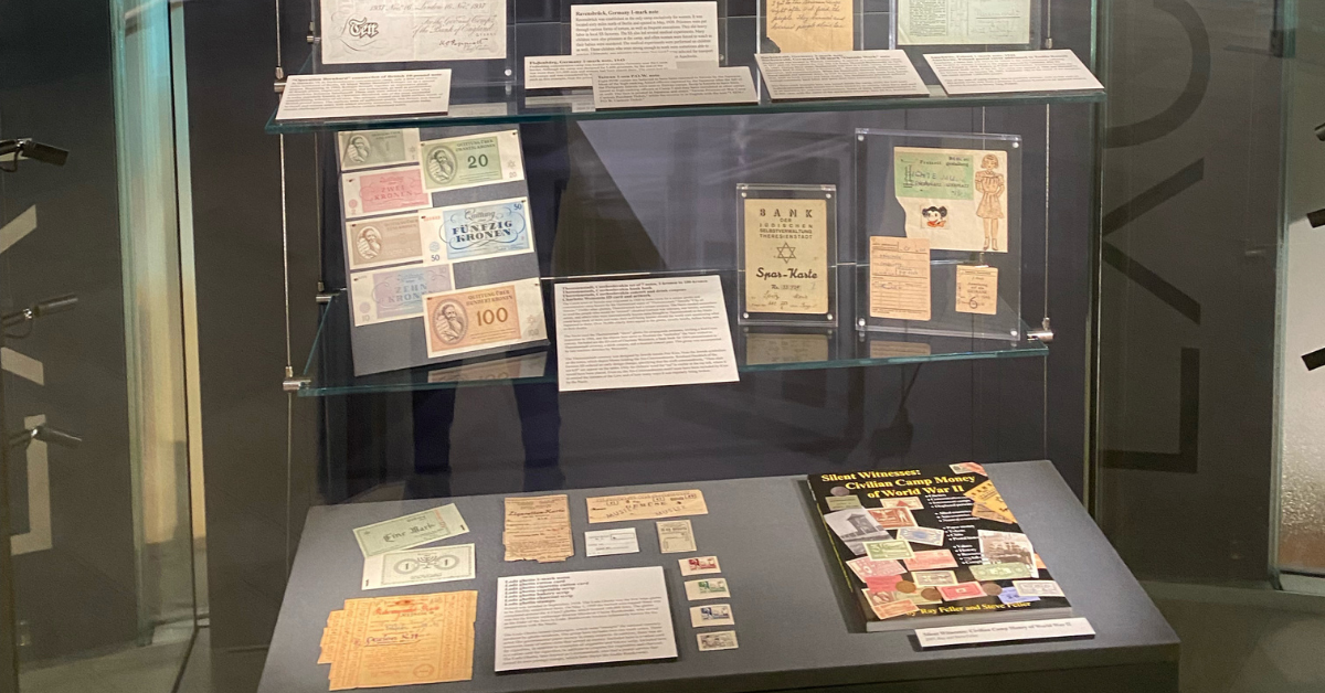 Printed money used in World War II concentration and internment camps.