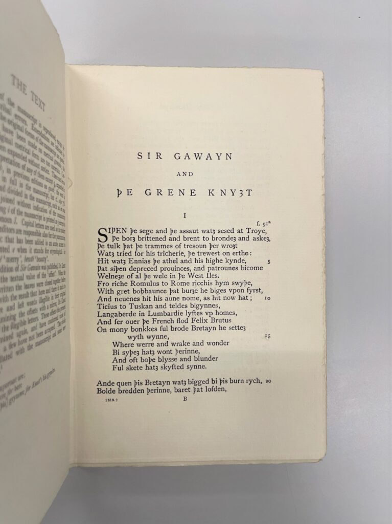 An interior page from Sir Gawain and the Green Knight