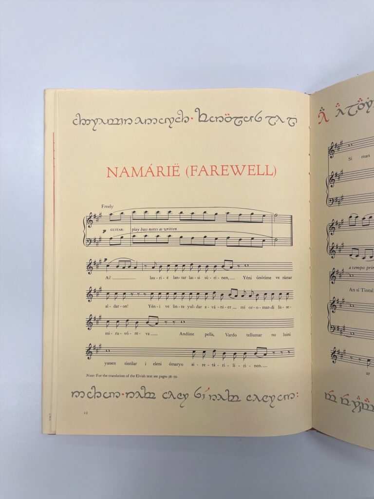 Inside page showing music notations from The Road Goes Ever On: A Song Cycle.
