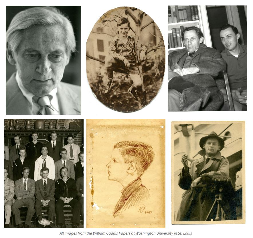 Photographs of William Gaddis from the William Gaddis Papers at Washington University in St. Louis.