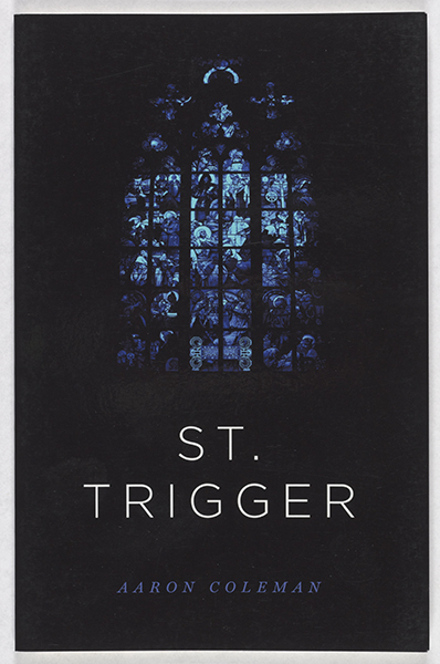 Cover art for St. Trigger, whichi shows a Church's stained-glass window.