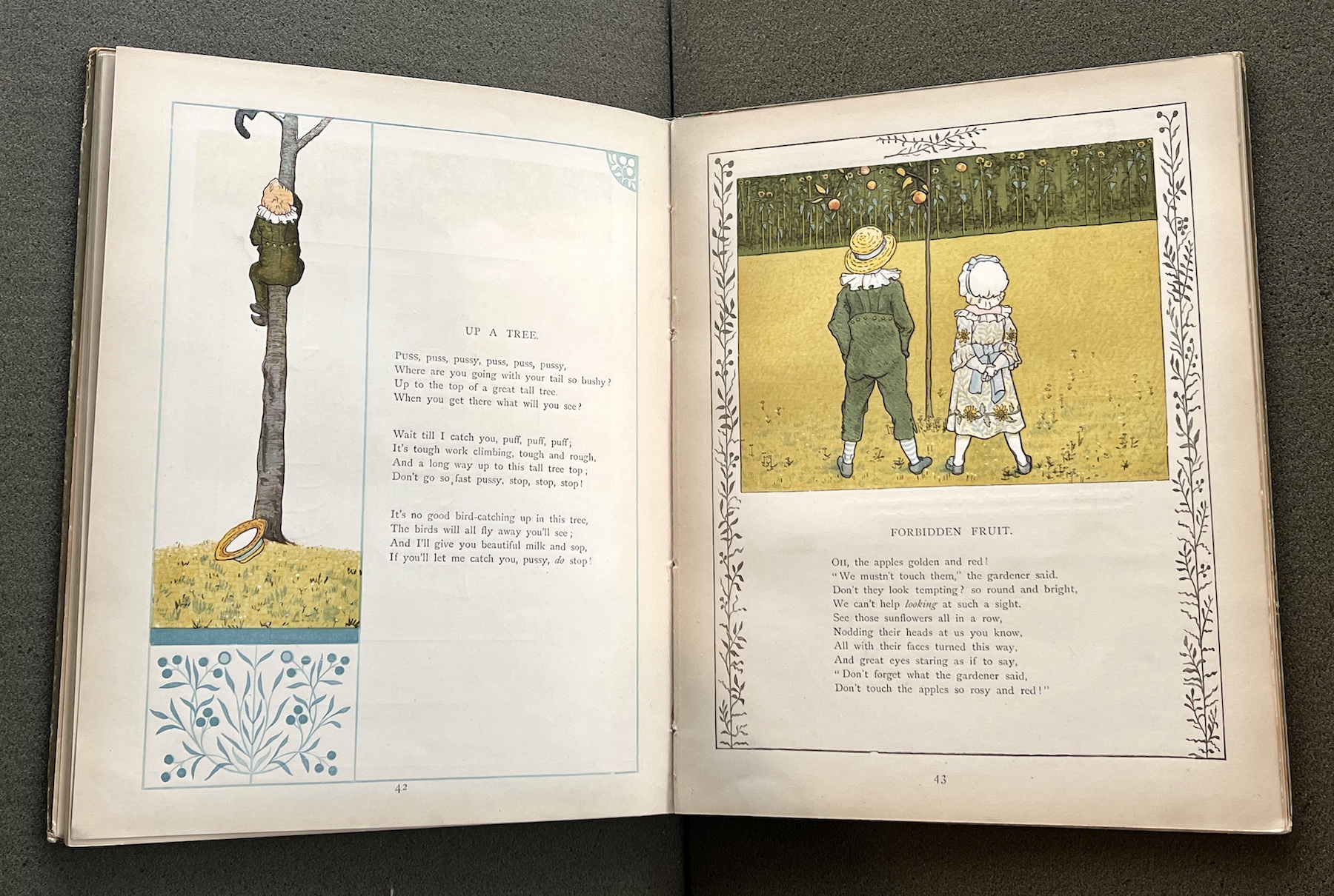 Pages of poems and drawings depicting children..