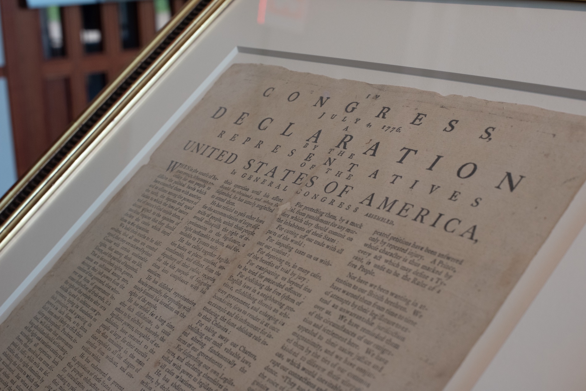 Libraries To Display Second Original Declaration Of Independence From 