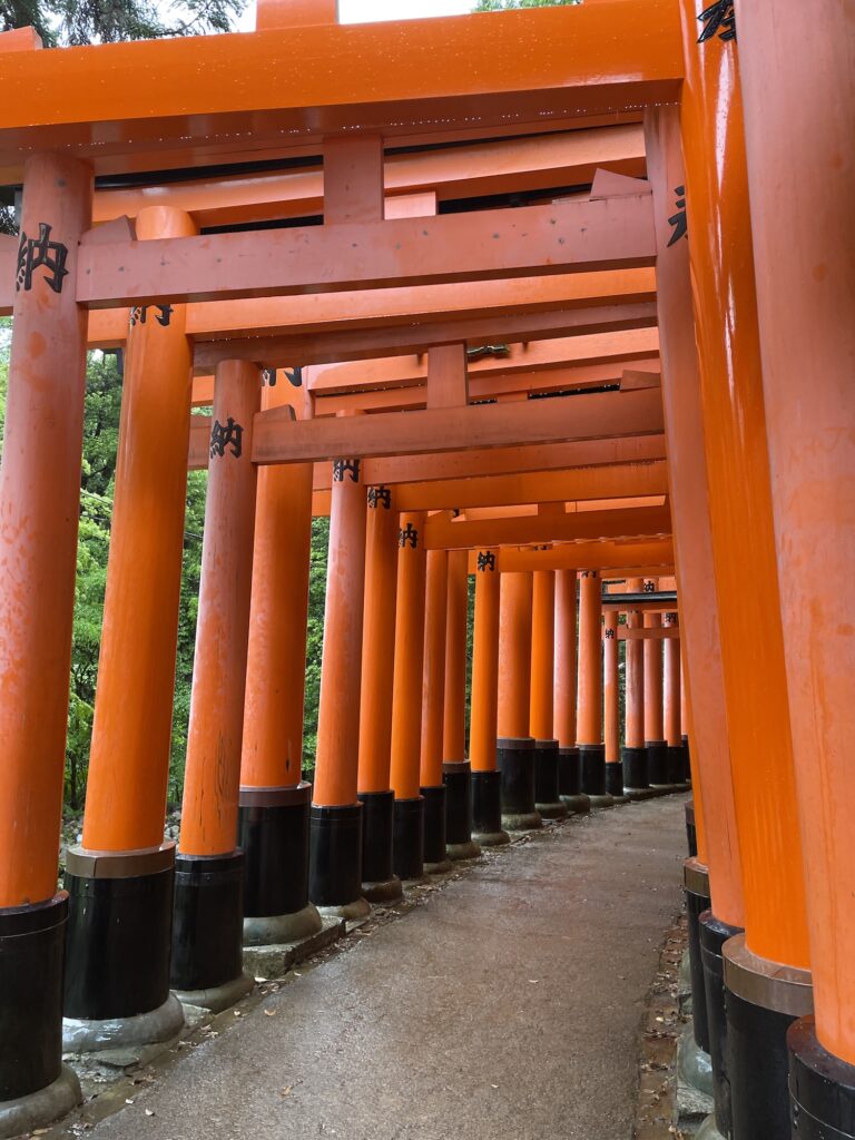 Deep Orange gates of a shrine