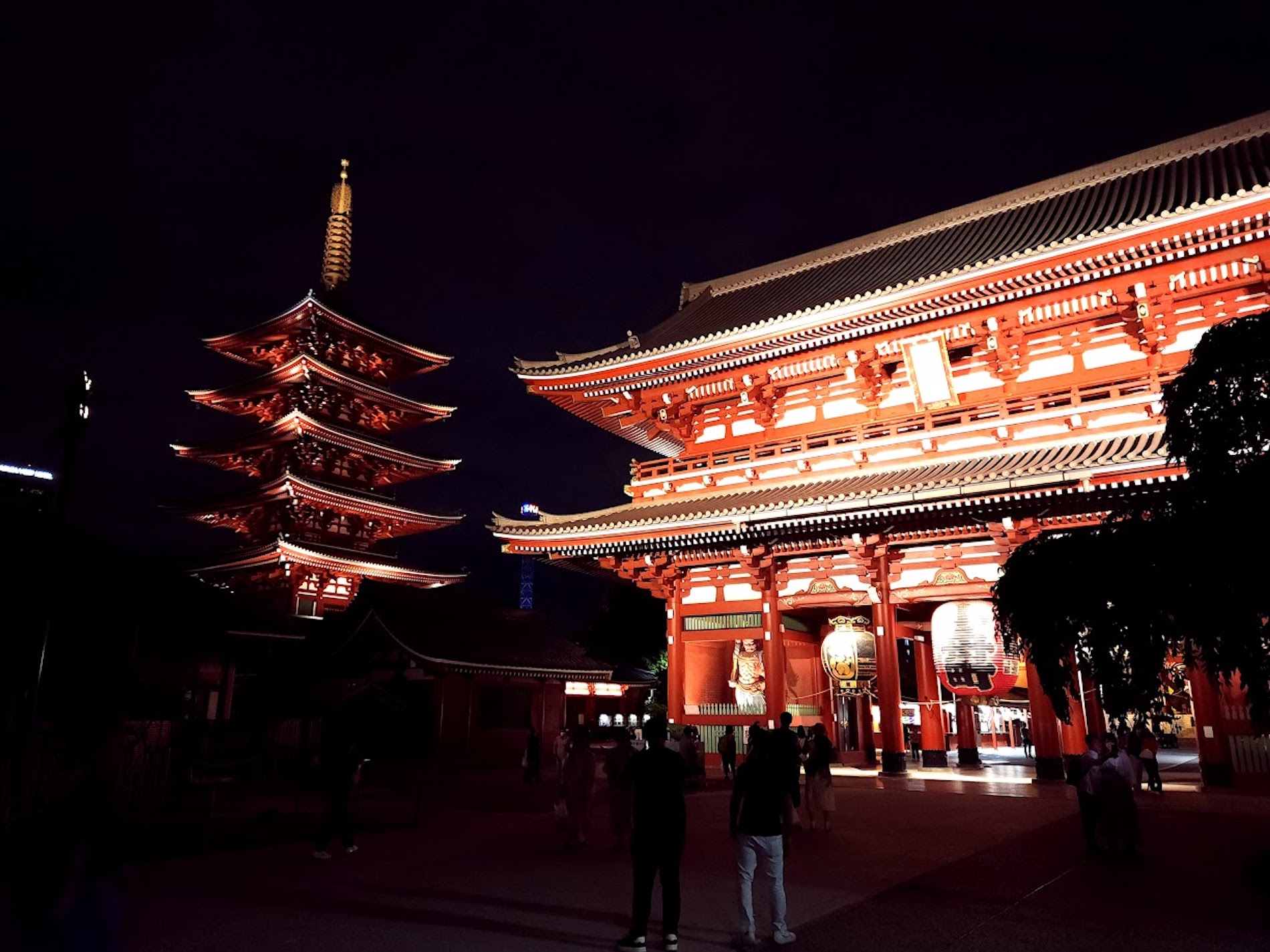 Lighted shrines in the night