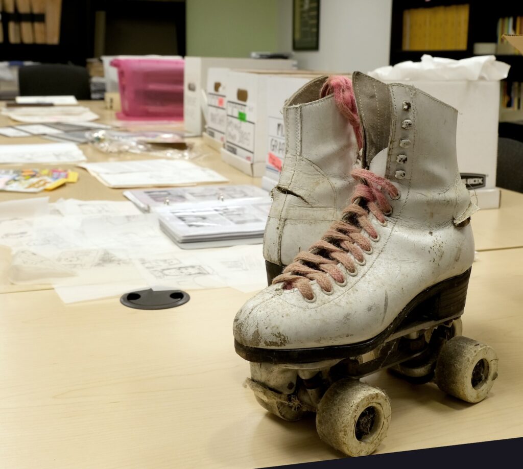 White roller skates