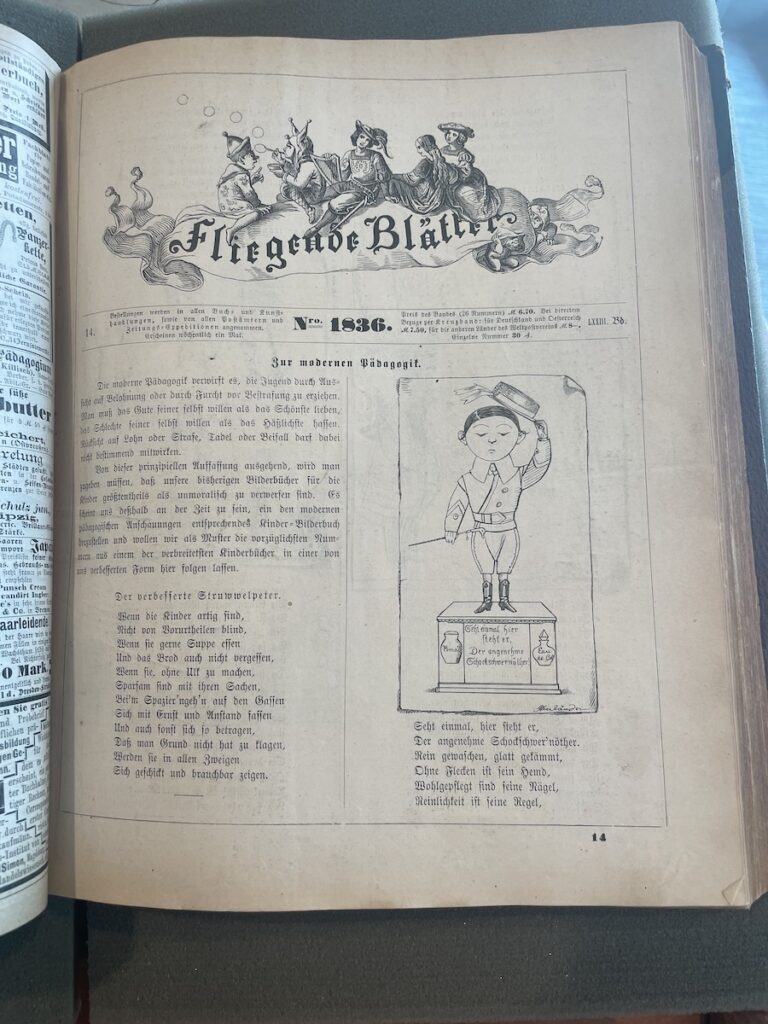 Cover page of an issue of Fliegende Blätter.